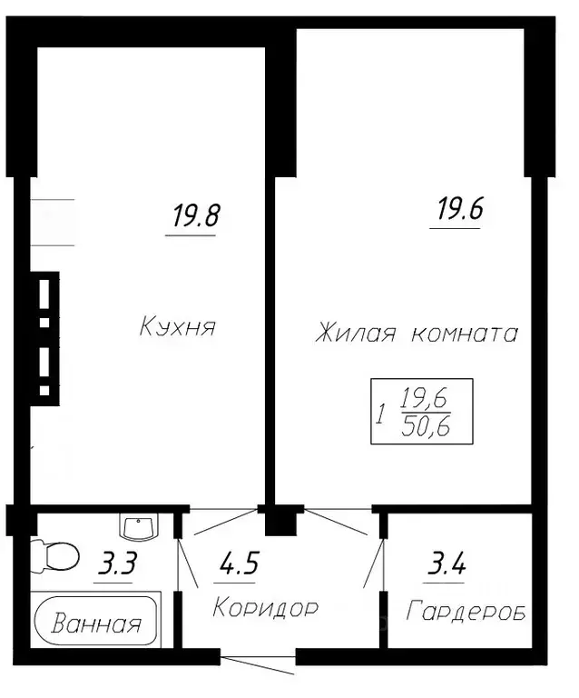 1-к кв. Ставропольский край, Ессентуки  (50.6 м) - Фото 0