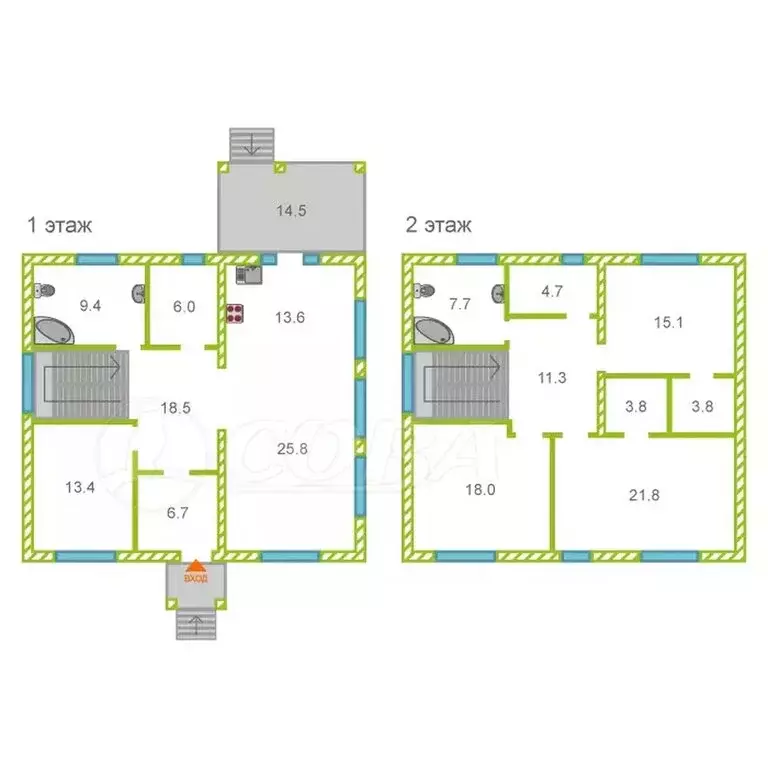 Дом в Тюменский муниципальный округ, село Перевалово (184 м) - Фото 2