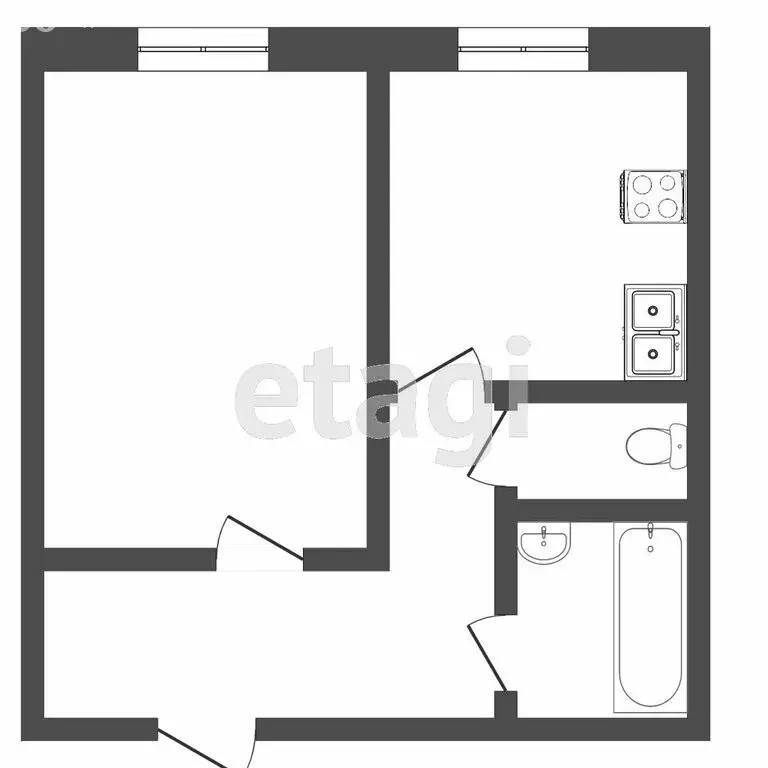 1-комнатная квартира: Тюмень, Ямская улица, 94 (34.6 м) - Фото 0