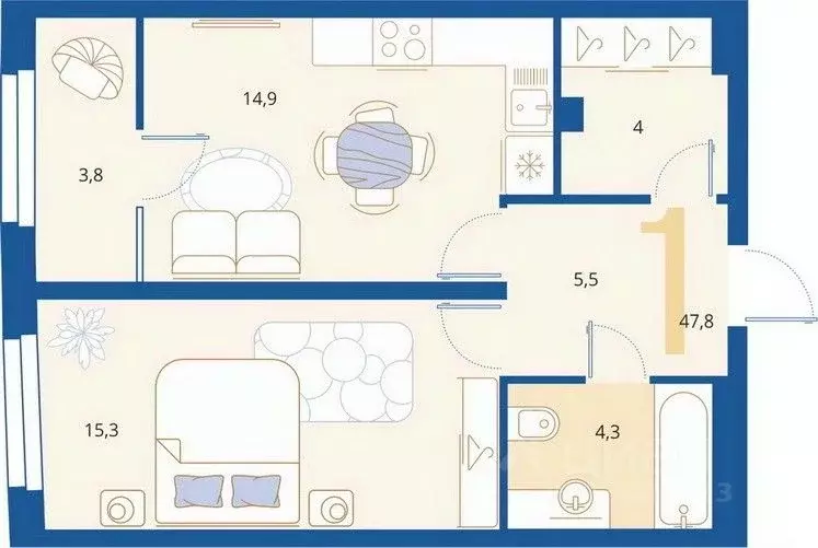1-к кв. Пензенская область, Пенза Арбеково жилрайон, Дальнее Арбеково ... - Фото 1