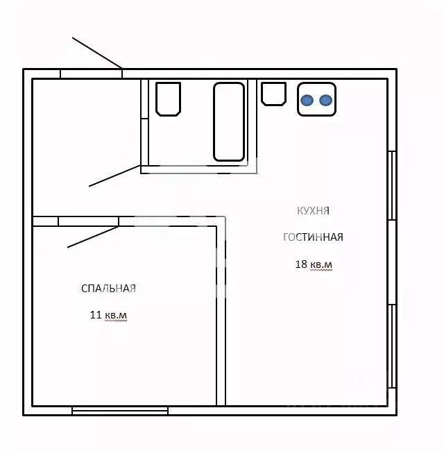 1-к кв. Новосибирская область, Искитим Индустриальный мкр, 5 (38.0 м) - Фото 1