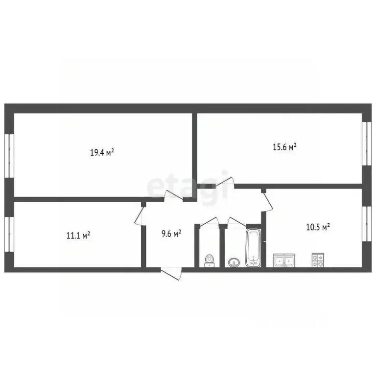 3-к кв. Ямало-Ненецкий АО, Новый Уренгой Молодежная ул., 7Г (70.1 м) - Фото 2
