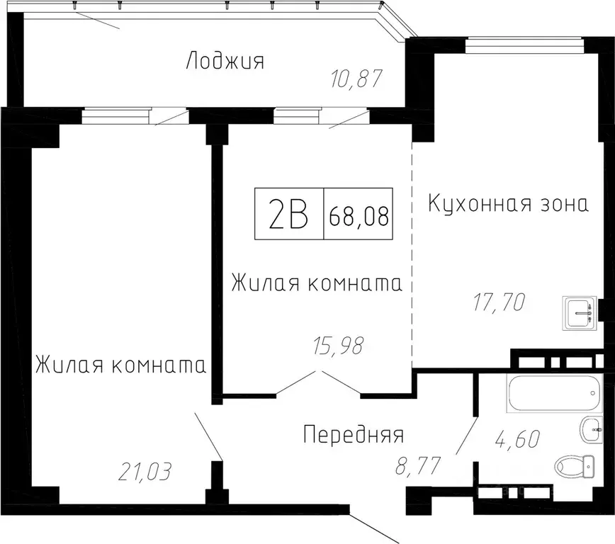 2-к кв. Приморский край, Владивосток ул. Мусоргского, 74к1 (66.86 м) - Фото 0