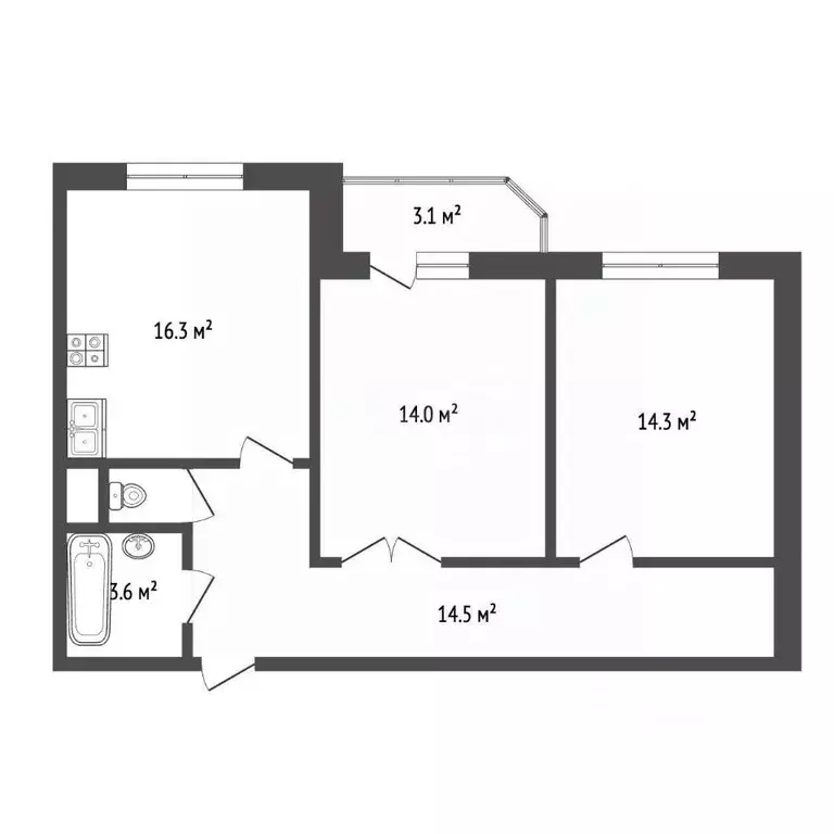2-к кв. Московская область, Истра муниципальный округ, с. Рождествено ... - Фото 1