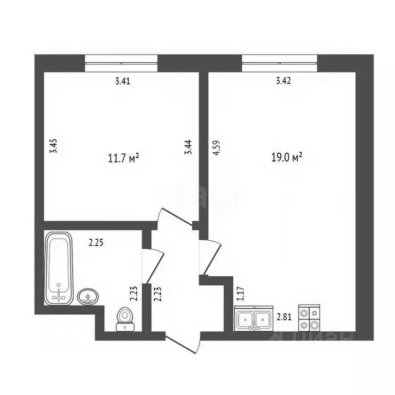 1-к кв. Вологодская область, Вологда ул. Возрождения, 35к1 (38.5 м) - Фото 2