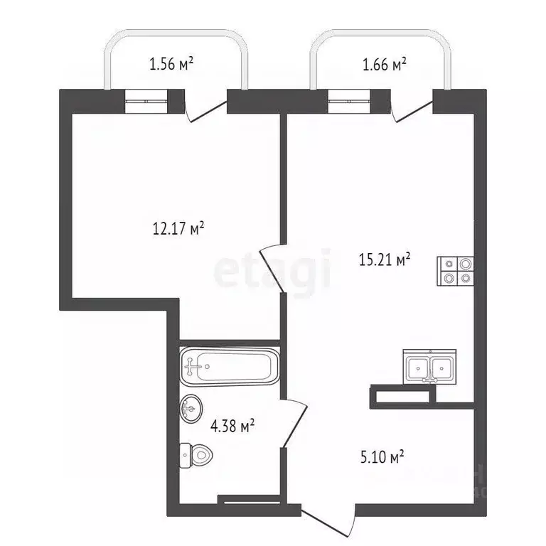 1-к кв. Тюменская область, Тюмень ул. Вадима Бованенко, 7 (40.18 м) - Фото 2