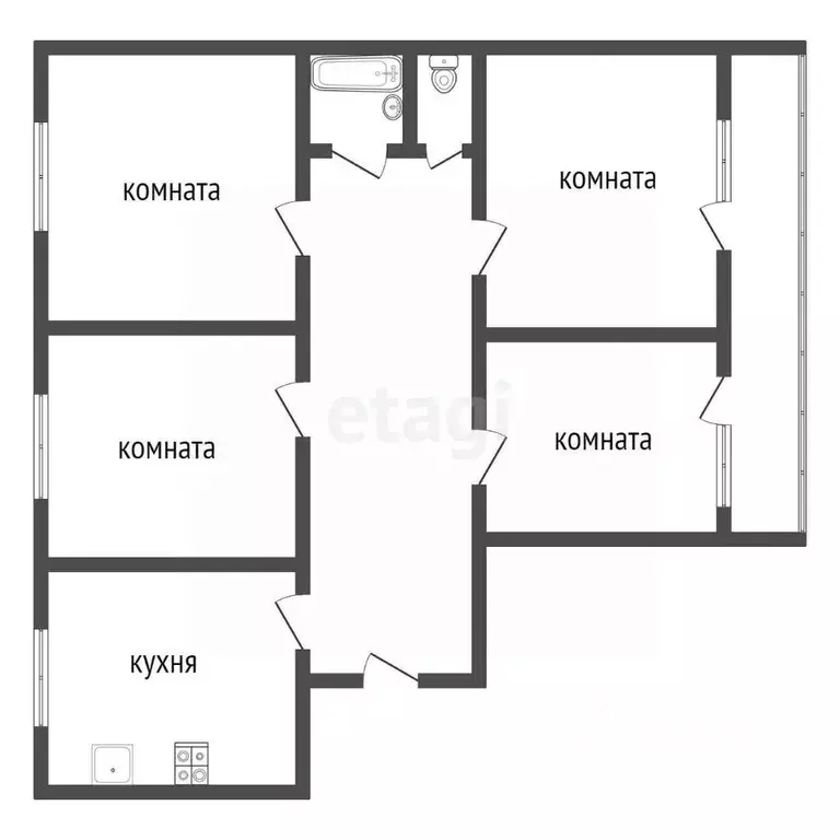 4-к кв. Тульская область, Тула Пушкинская ул., 57 (71.0 м) - Фото 1