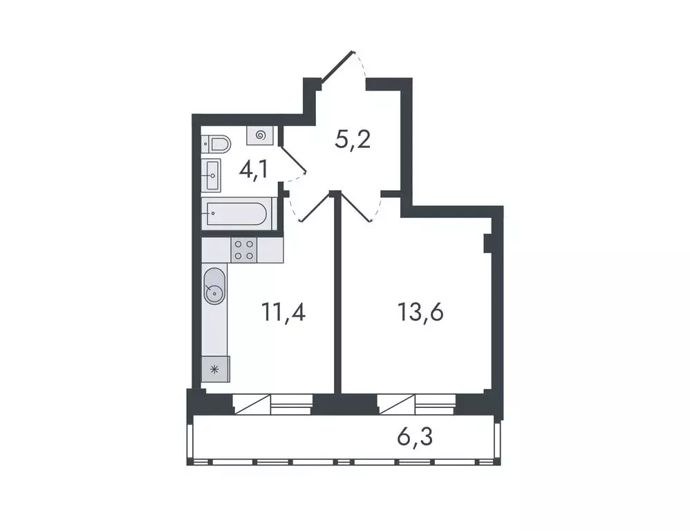 1-комнатная квартира: Киров, Чистопрудненская улица, 13 (40.6 м) - Фото 0