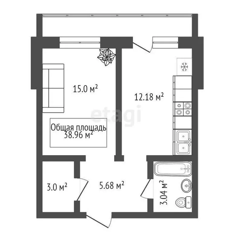 Квартира-студия: Новосибирск, площадь Райсовета, 14 (28.4 м) - Фото 0