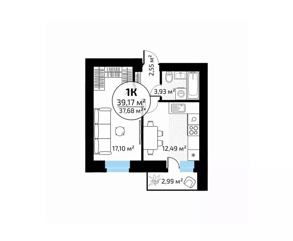 1-к кв. Самарская область, Самара пос. Мехзавод, 1-й кв-л, 50 (39.17 ... - Фото 1