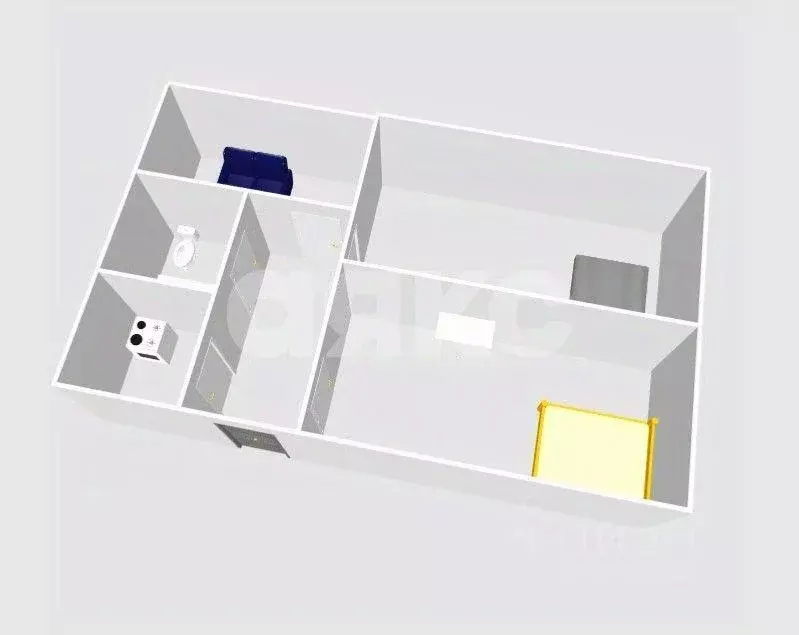 Квартира, 3 комнаты, 52.4 м - Фото 1