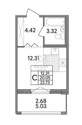 Студия Ленинградская область, Всеволожский район, Агалатовское с/пос, ... - Фото 1