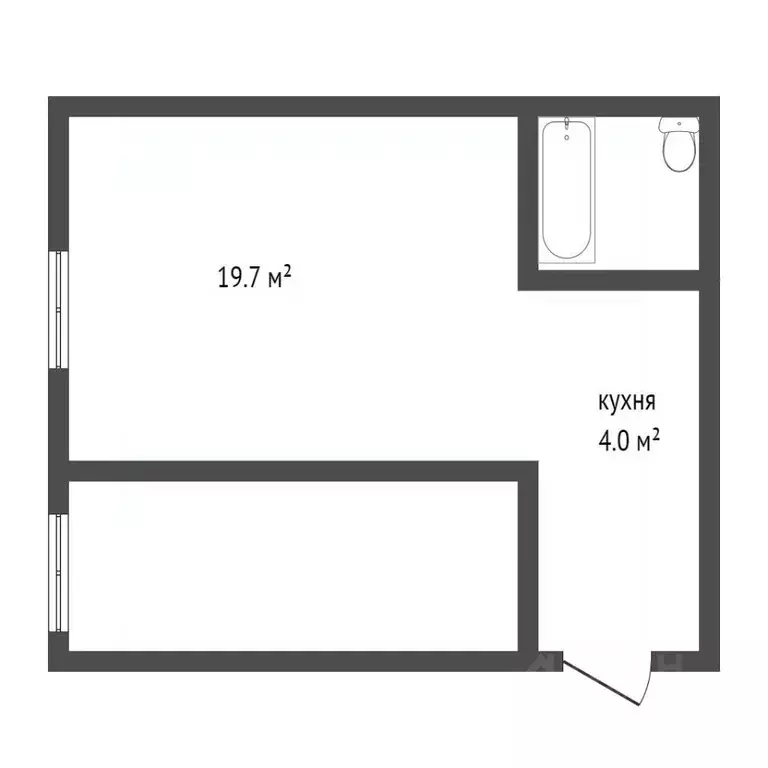 2-к кв. Воронежская область, Воронеж ул. Чебышева, 10 (22.7 м) - Фото 1