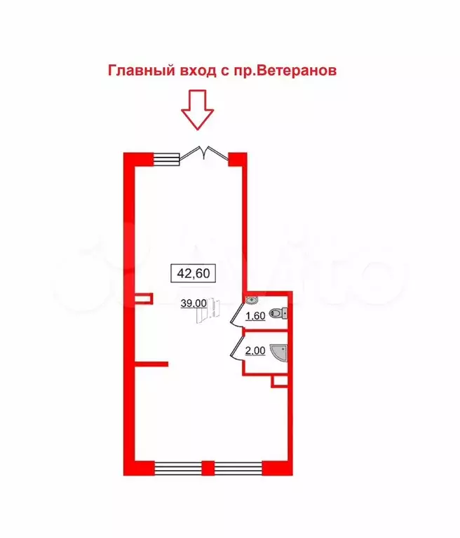 Свободного назначения, 42.6 м - Фото 1