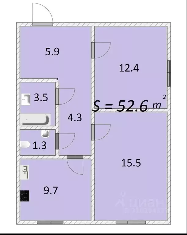 2-к кв. Саратовская область, Саратов ул. Танкистов, 78 (53.0 м) - Фото 0