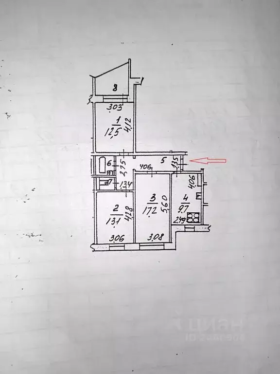 3-к кв. Татарстан, Казань ул. Бондаренко, 22 (65.7 м) - Фото 2