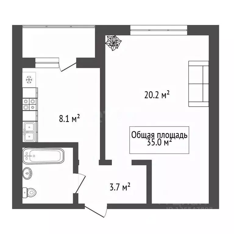 1-к кв. Новосибирская область, Новосибирский район, с. Раздольное ул. ... - Фото 1