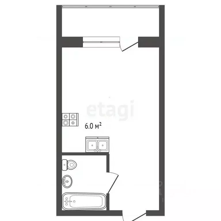 Студия Ростовская область, Ростов-на-Дону ул. Шаповалова, 1Д (25.0 м) - Фото 2
