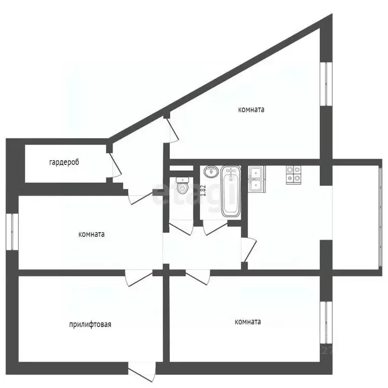 3-к кв. Ханты-Мансийский АО, Нягань 4-й мкр, 5Б (72.2 м) - Фото 1