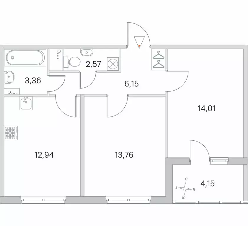 2-комнатная квартира: посёлок Стрельна, проспект Будённого, 26к5 ... - Фото 1