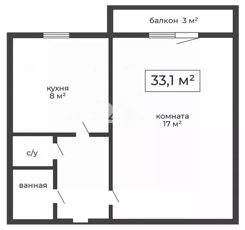 1-к кв. Челябинская область, Челябинск Комсомольский просп., 101 (33.1 ... - Фото 2