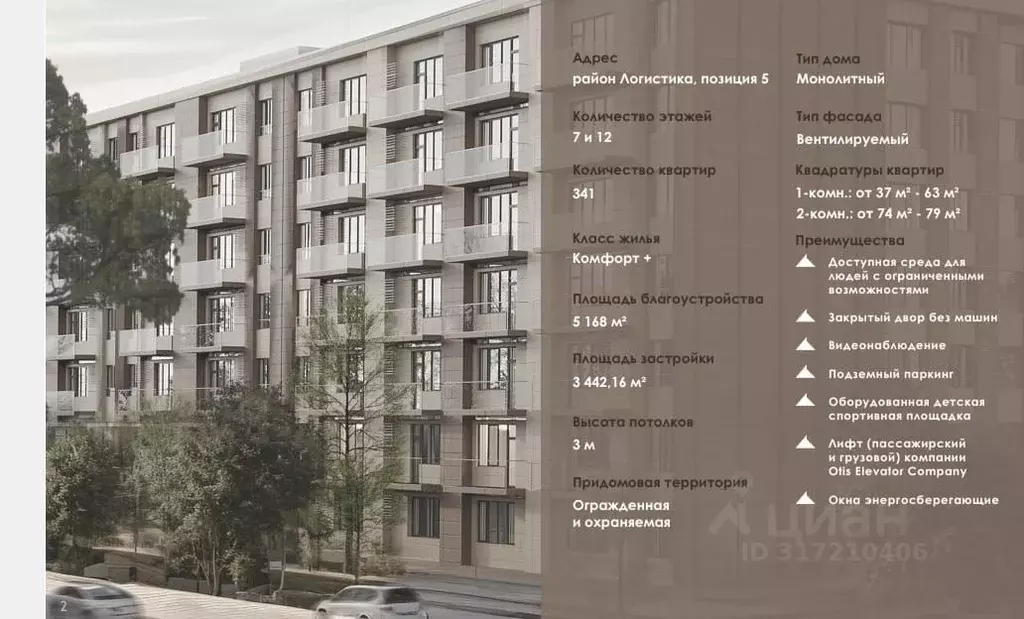 1-к кв. Северная Осетия, Владикавказ ул. Алихана Гагкаева, 19к1 (55.0 ... - Фото 1
