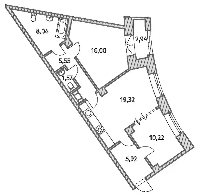 2-к кв. Ленинградская область, Кудрово г. Всеволожский район, ... - Фото 2