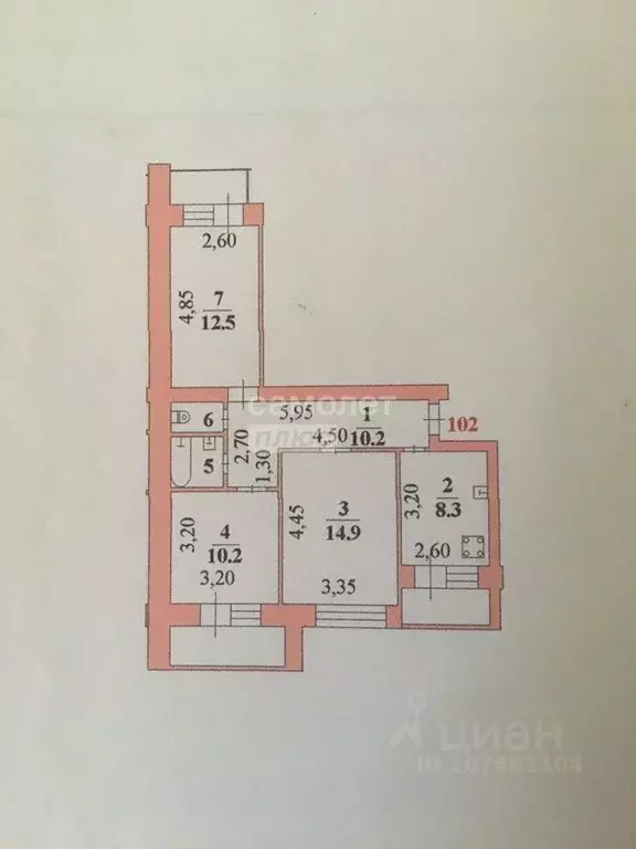 3-к кв. Липецкая область, Липецк ул. Л. Толстого, 40 (60.2 м) - Фото 1