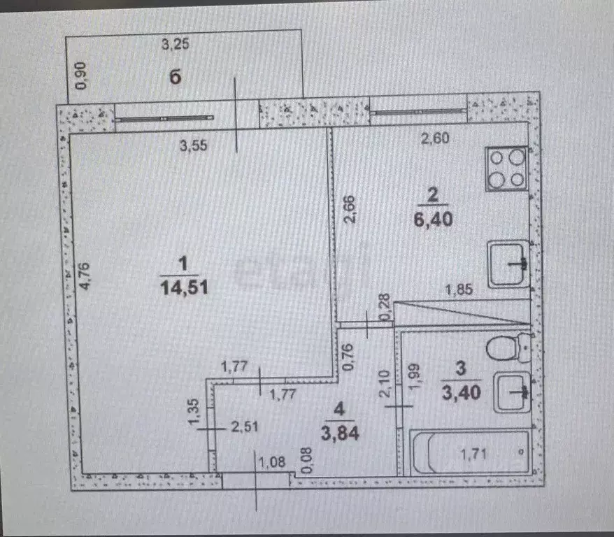 1-к кв. Ульяновская область, Ульяновск ул. Ефремова, 129 (28.2 м) - Фото 2