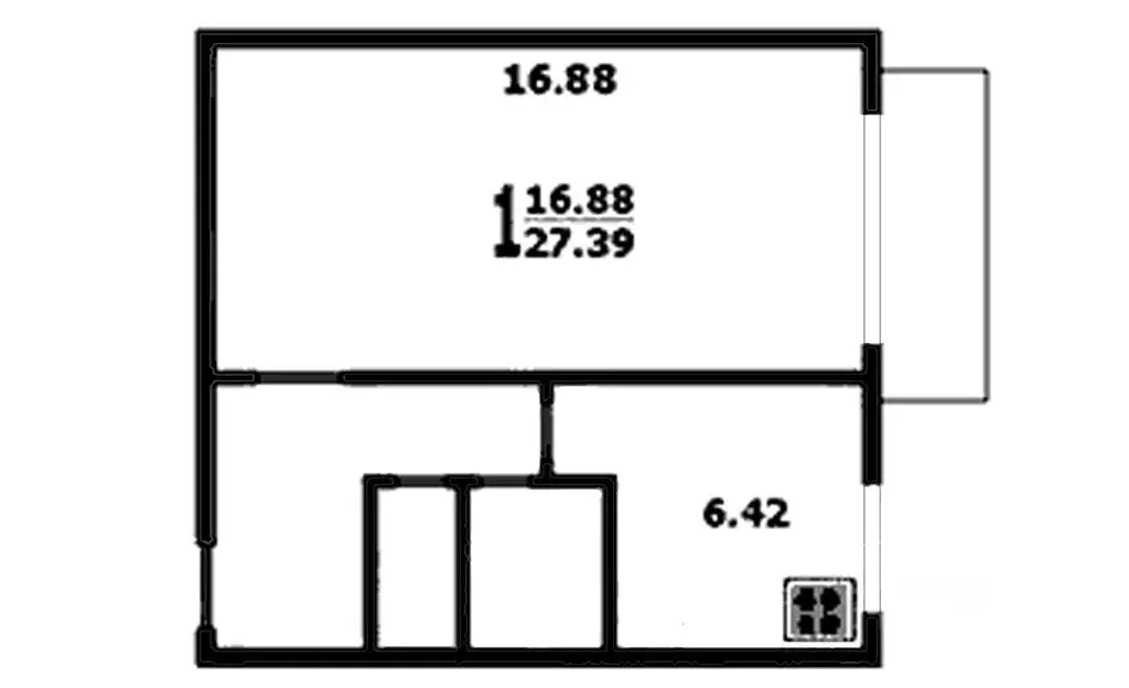 1-к кв. Омская область, Омск ул. Сулеймана Стальского, 2/1 (29.0 м) - Фото 1