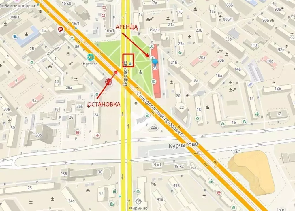 Торговая площадь в Челябинская область, Челябинск ул. Воровского, 21 ... - Фото 2