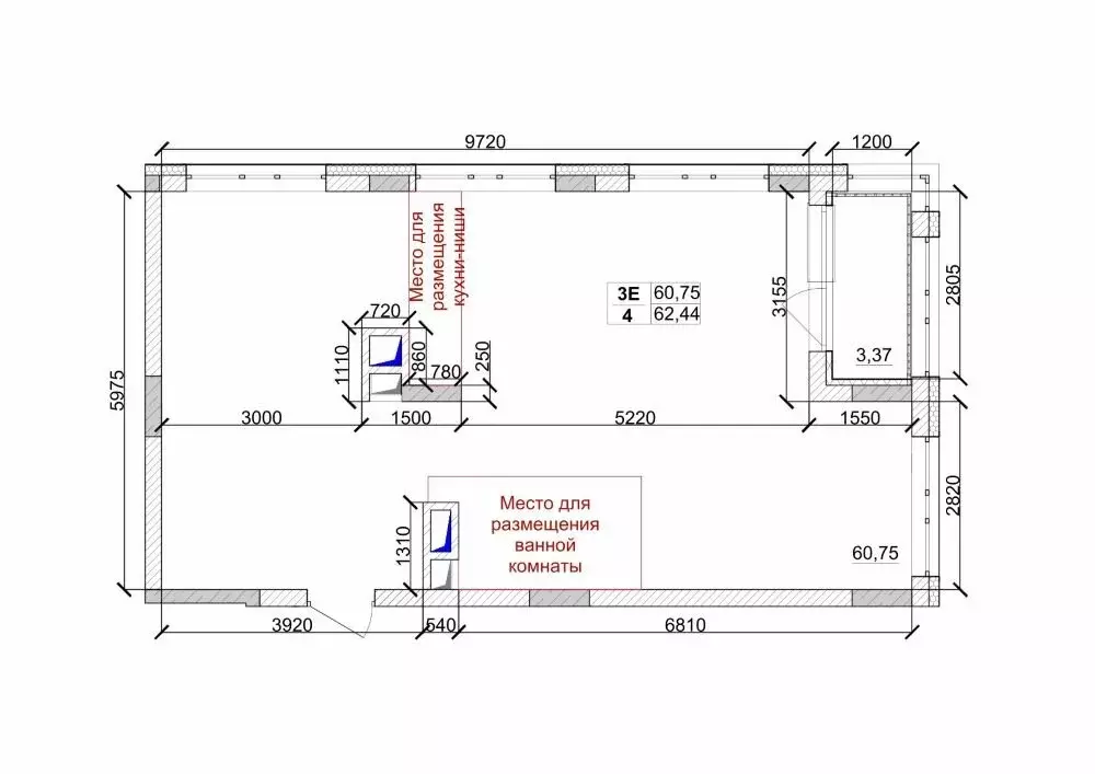 3-комнатная квартира: Кемерово, улица Дружбы, 10 (62.44 м) - Фото 0