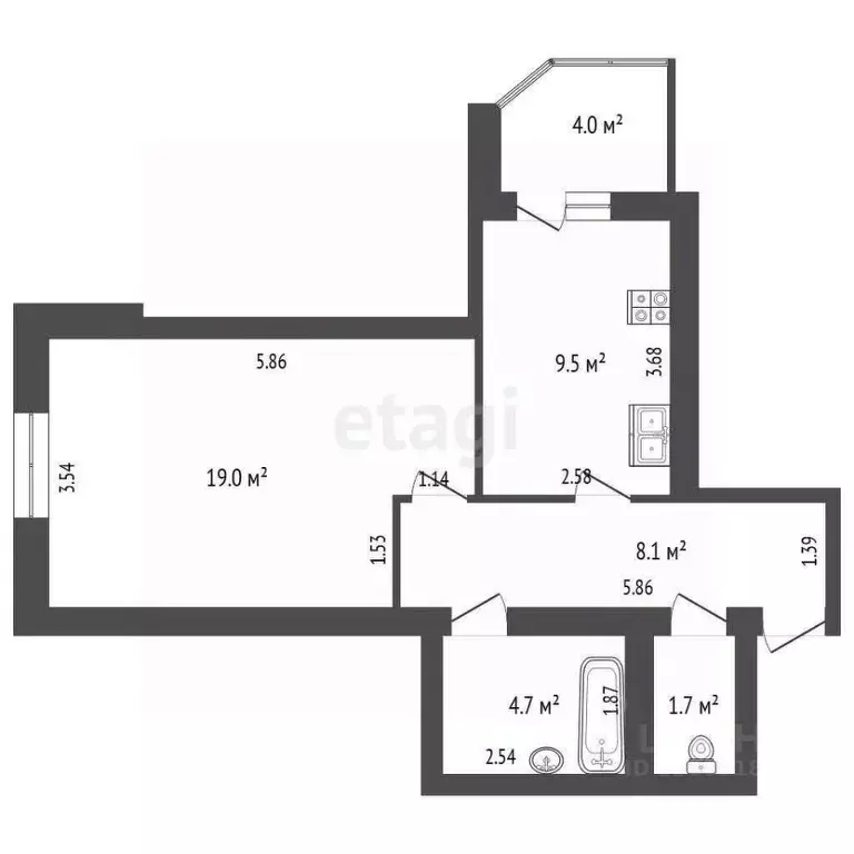 1-к кв. Ростовская область, Батайск Индустриальная ул., 1Б (43.0 м) - Фото 1
