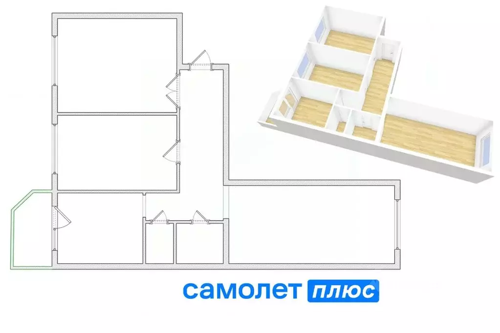 3-к кв. Кемеровская область, Кемеровский муниципальный округ, пос. ... - Фото 1