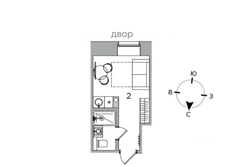 Студия Москва Большой Сергиевский пер., 20 (16.0 м) - Фото 1