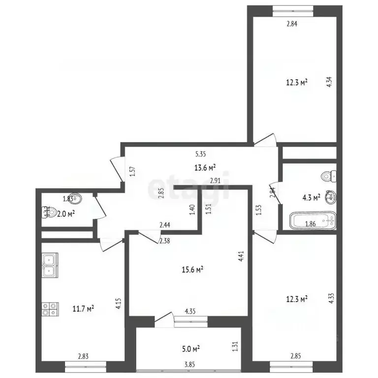 3-к кв. Московская область, Балашиха Авиаторов мкр, ул. Третьяка, 5/11 ... - Фото 2