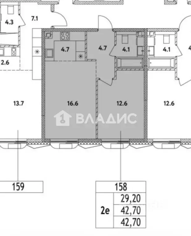 1-к кв. Москва ул. Малая Очаковская, 1к2 (42.7 м) - Фото 2
