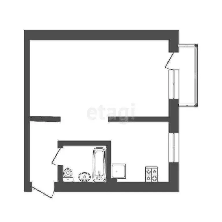 1-комнатная квартира: Юрга, Заводская улица, 4 (31 м) - Фото 1