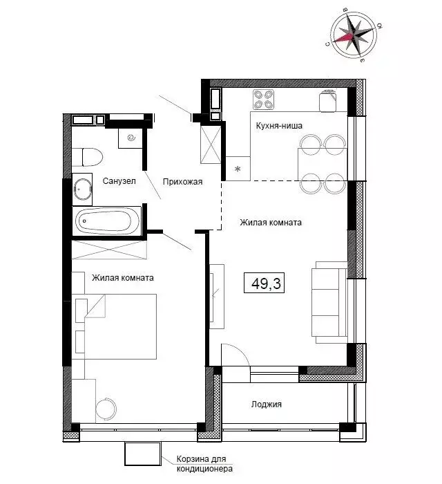 Квартира-студия: Новый, улица Ленина, 6с2 (49.3 м) - Фото 1