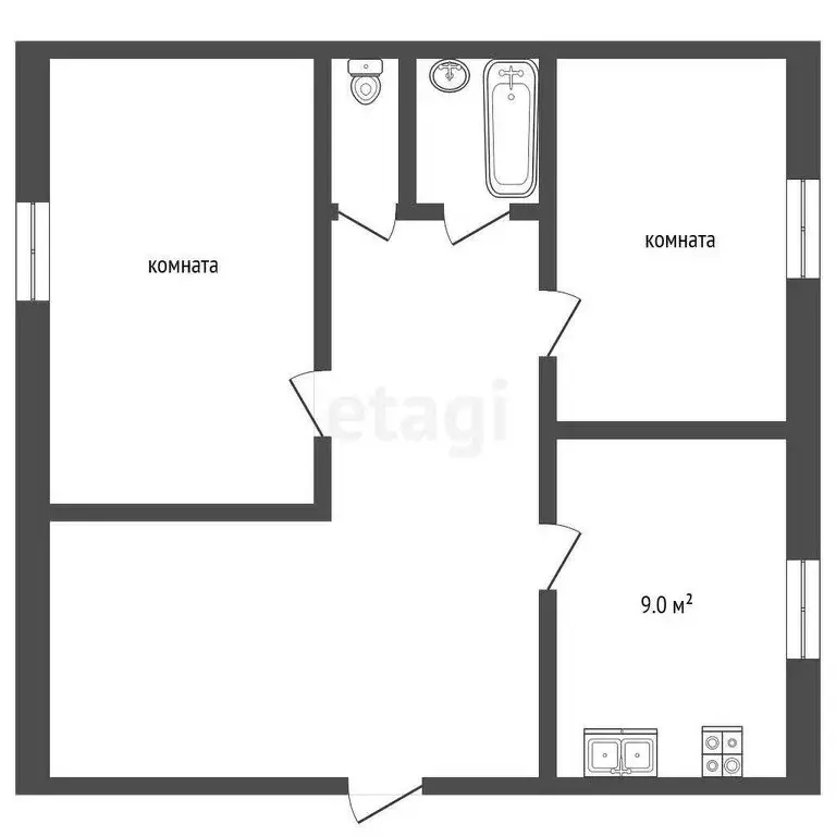 2-комнатная квартира: Рыбинск, улица Суркова, 9 (51.6 м) - Фото 0