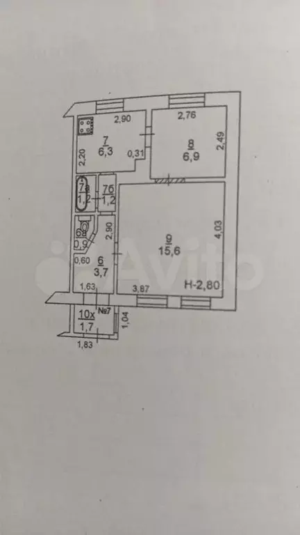 2-к. квартира, 37,5 м, 1/1 эт. - Фото 0