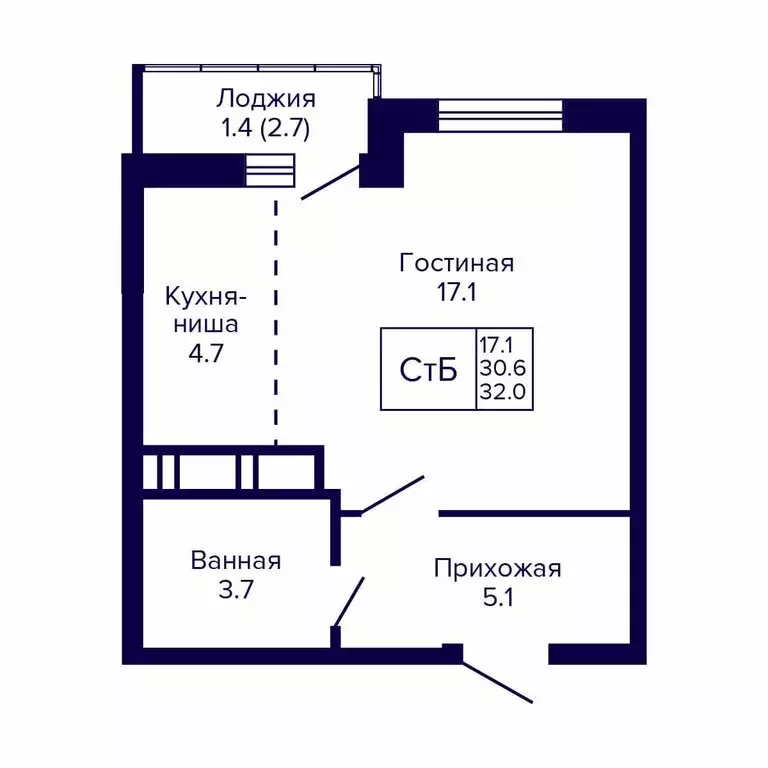 Квартира-студия: Новосибирск, жилой комплекс Новые Матрёшки (32 м) - Фото 0
