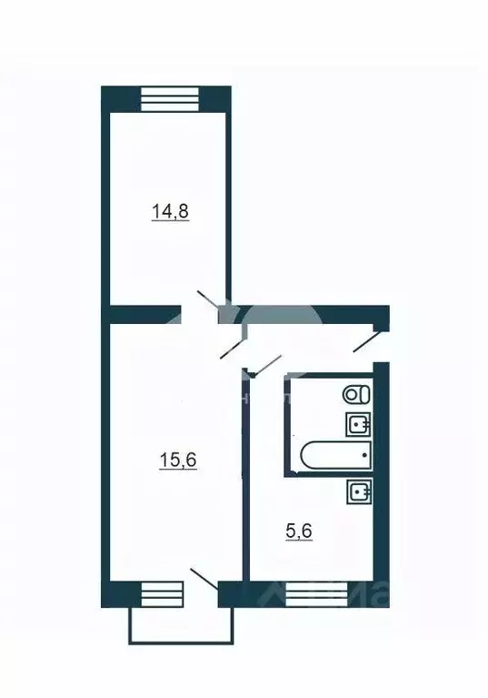 2-к кв. Новосибирская область, Новосибирск Фасадная ул., 10 (44.6 м) - Фото 2