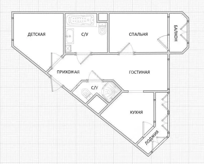 Квартира, 3 комнаты, 81.3 м - Фото 1