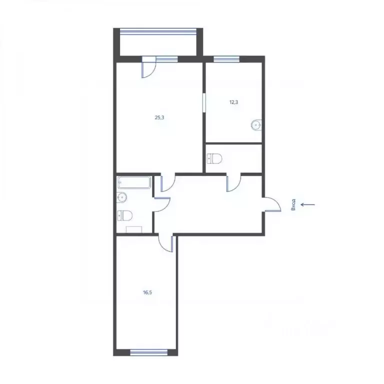 2-к кв. Челябинская область, Челябинск ул. 250-летия Челябинска, 20а ... - Фото 2