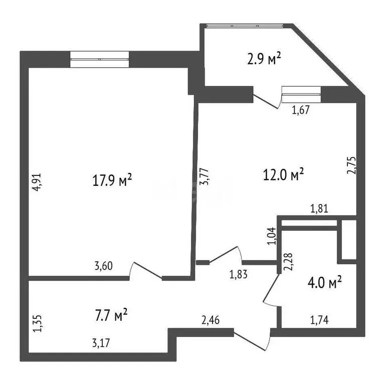 1-комнатная квартира: Обнинск, улица Гагарина, 65 (41.6 м) - Фото 0