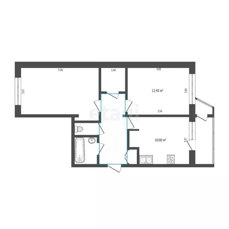 2-комнатная квартира: Петропавловск-Камчатский, улица Чубарова, 3/1 ... - Фото 1