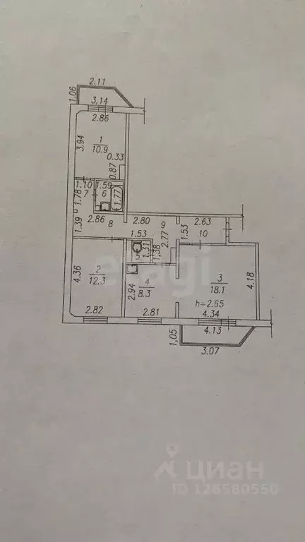 3-к кв. Кемеровская область, Новокузнецк Фестивальная ул., 7А (70.0 м) - Фото 2