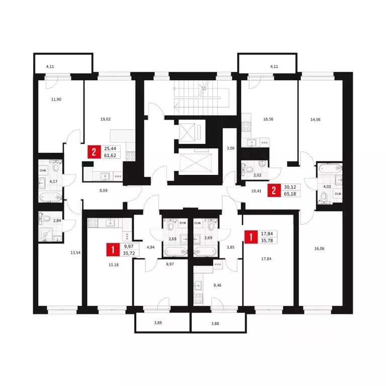 2-к кв. Башкортостан, Уфа ул. Большая Московская, 11 (65.18 м) - Фото 2