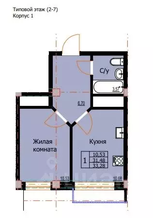 1-к кв. Ставропольский край, Ессентуки  (33.28 м) - Фото 0
